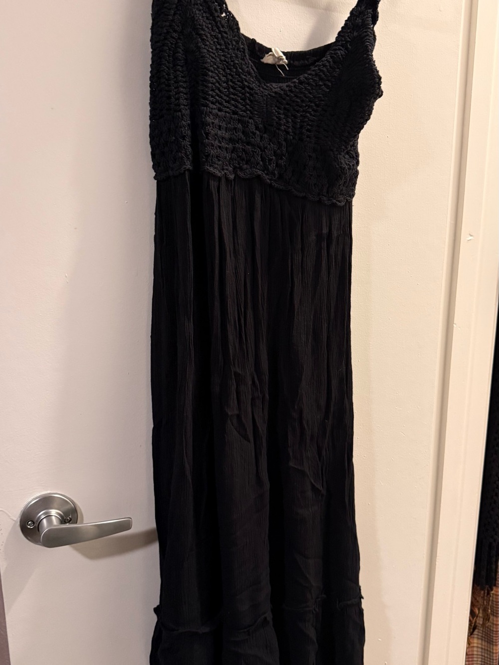 Blush Black Crochet-Top Maxi Dress